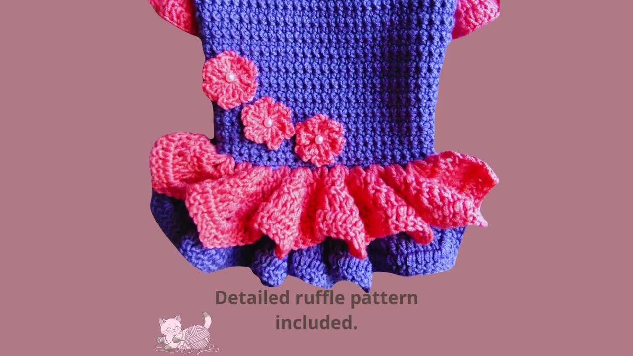 Crochet Cat Dress Pattern: S, M, L Sizes (PDF Pattern)