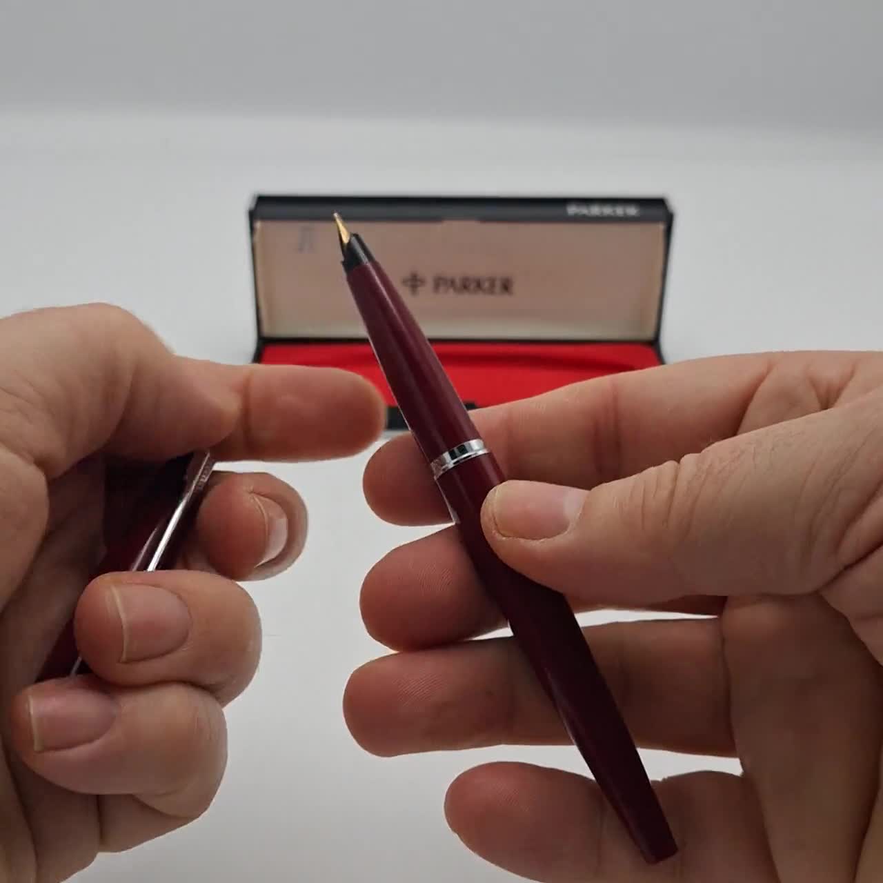 Vintage British Parker 45 CT 'arrow' Fountain Pen With Box. 1970s