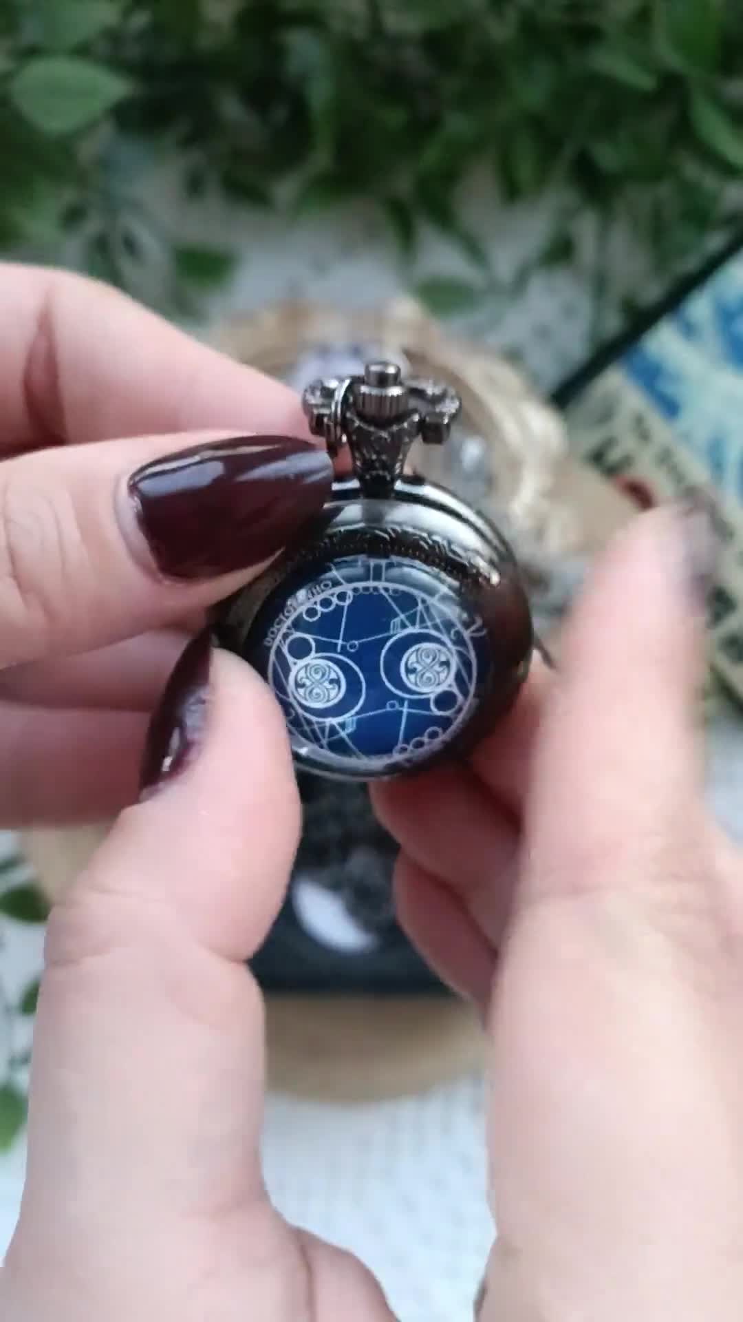 Gallifrey Inspired Pocket Watch – Handmade Doctor Who Pendant Gallifrey Inspired Pocket Watch – Handmade Doctor Who Pendant