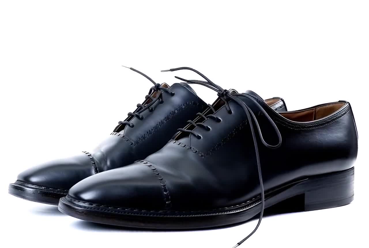 SANTONI Fatte A Mano Wholecut Black Leather Bentivegna Welted