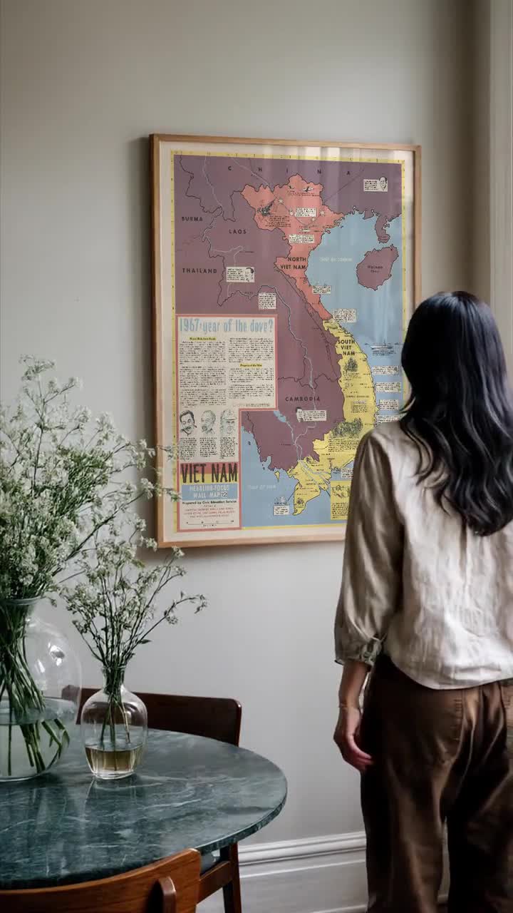 Vintage Vietnam Map Poster: Fine Art Wall Decor - Etsy