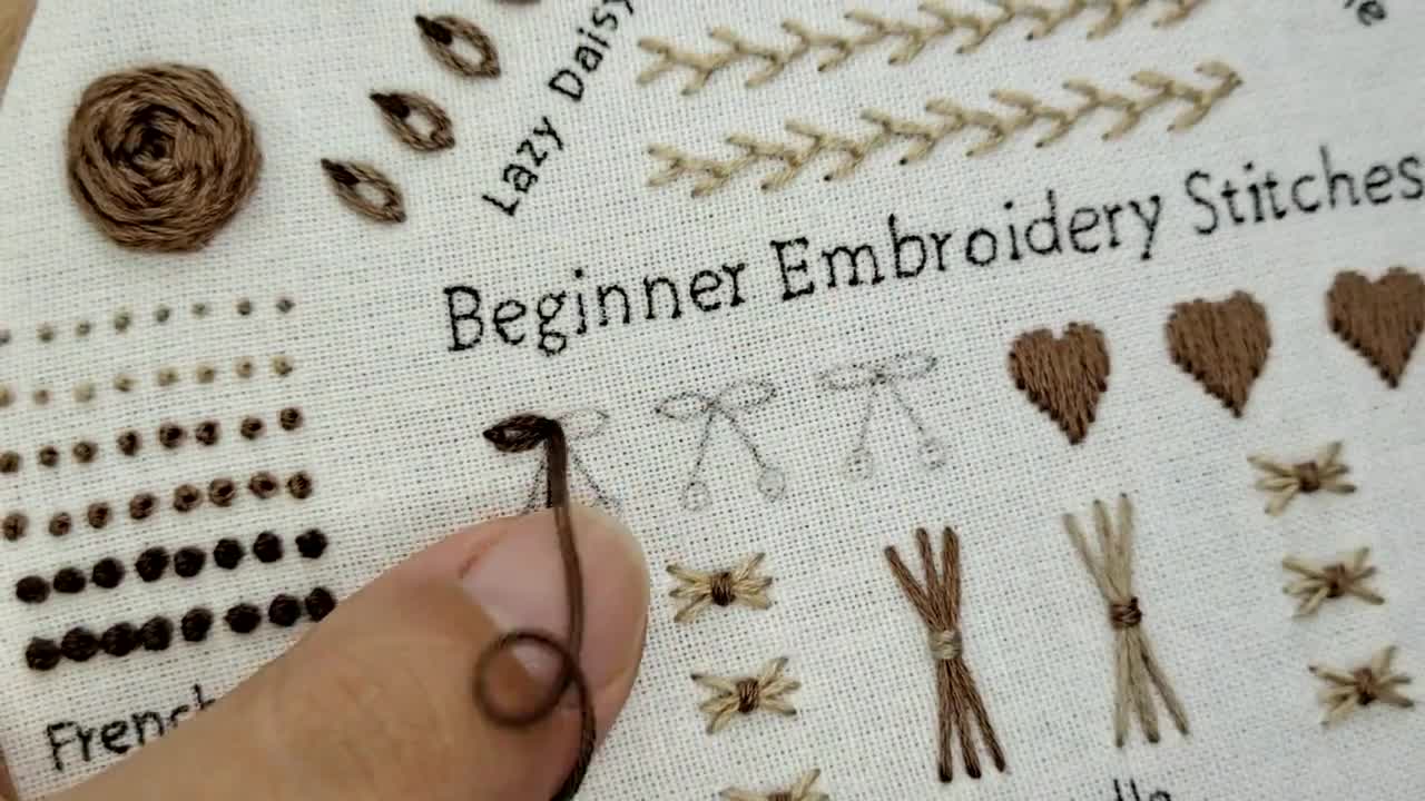 レインボー刺繍スターターキット：ステッチサンプラーパターン（初心者