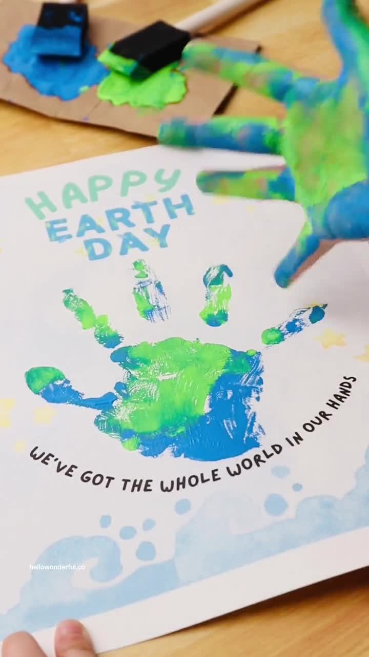 Earth Day Handprint Art: Kids Craft Printable (digital Download