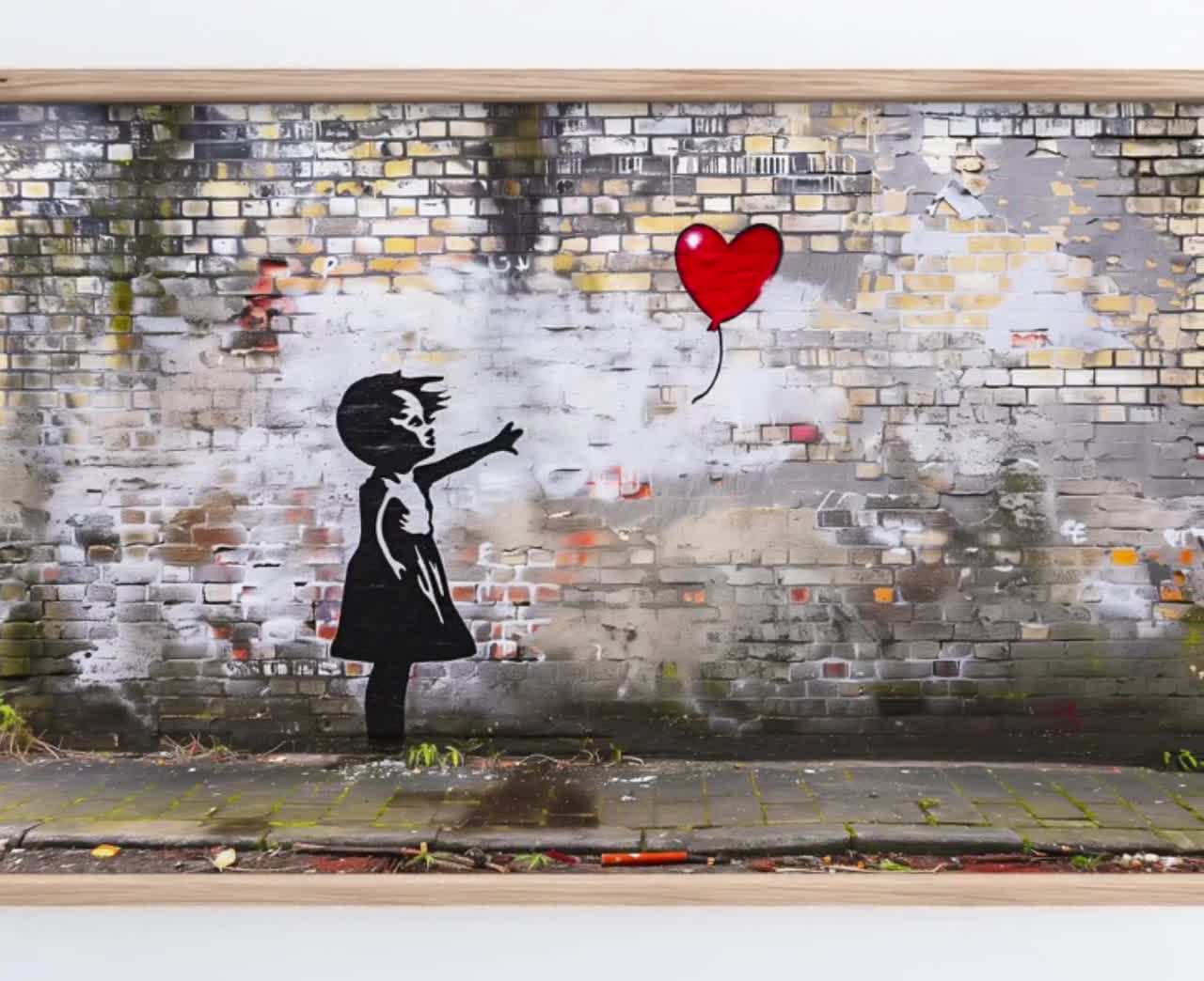 Banksy Balloon Girl | Frame TV Art Graffiti Street Art | Mr
