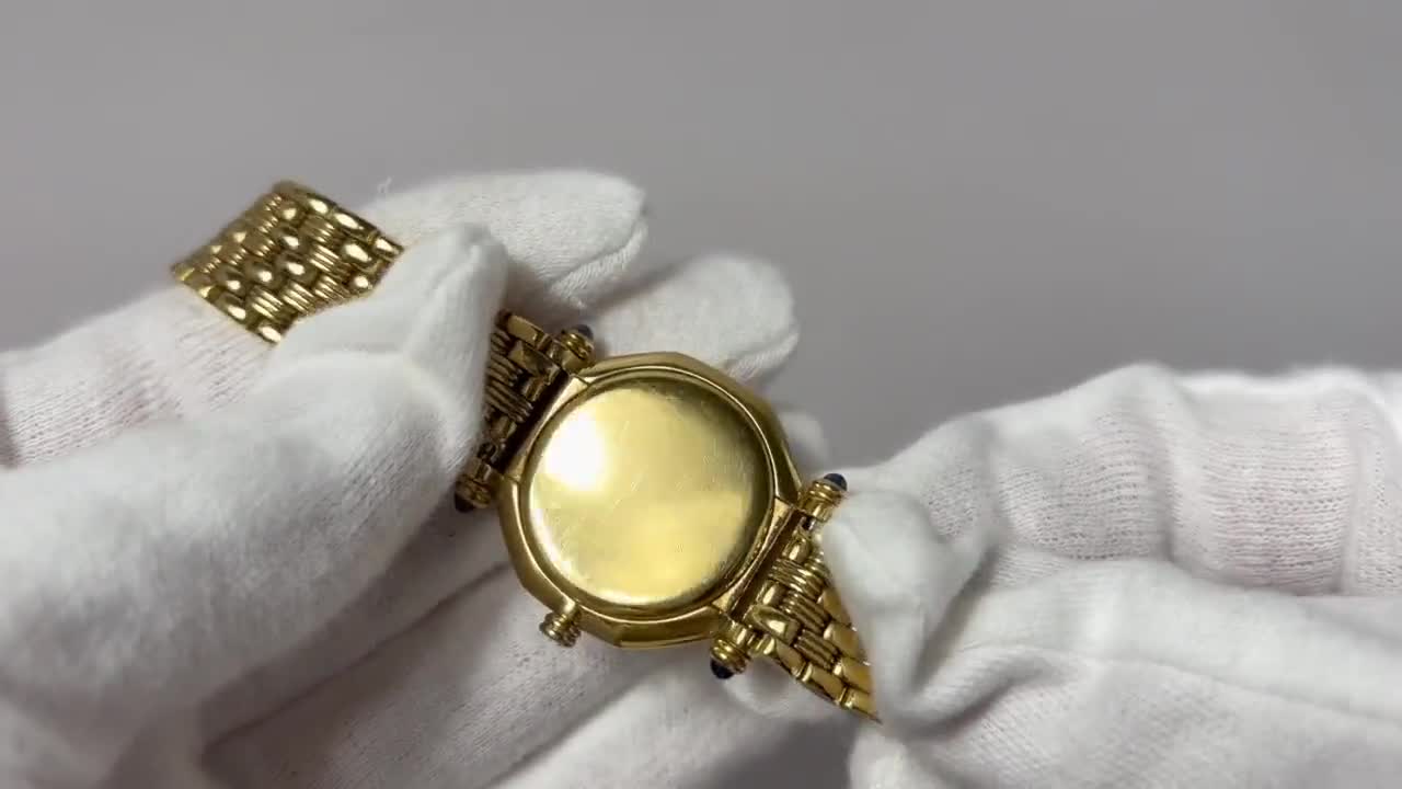 Rare Christian Dior D64-151 11P Diamond Roman Date Gold Octagon