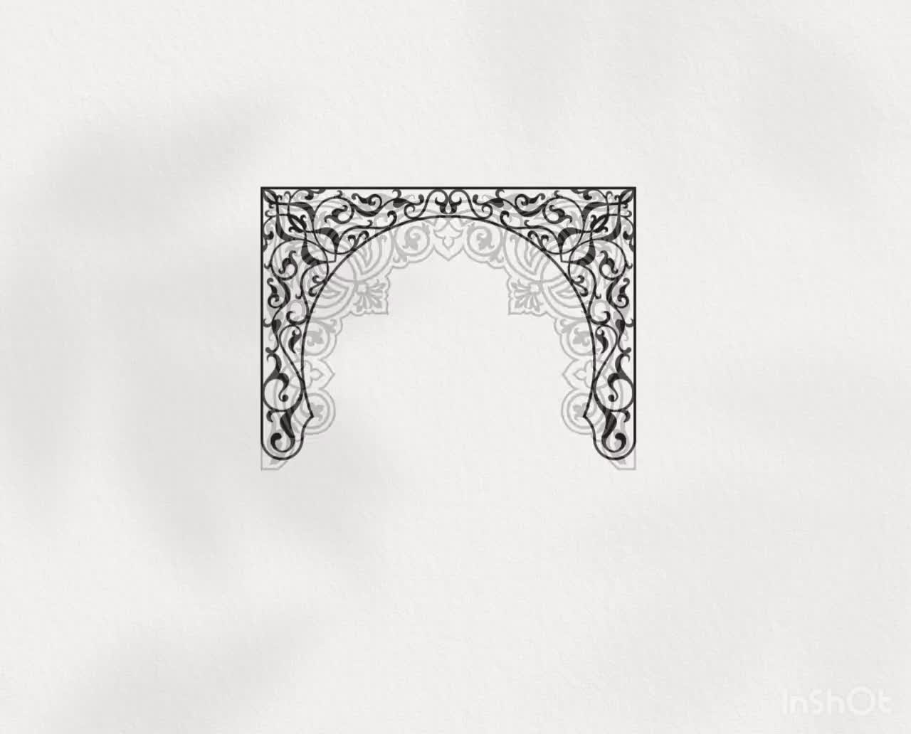 アラビア風アーチのデジタルセット。中東風フレームバンドル。モロッコ
