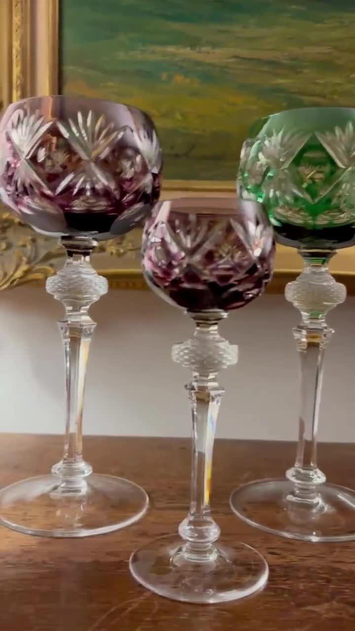 WMF Cristal Cabinet Weingläser und Likörgläser 12er Set – Bleikristall Römer farbig geschliffen