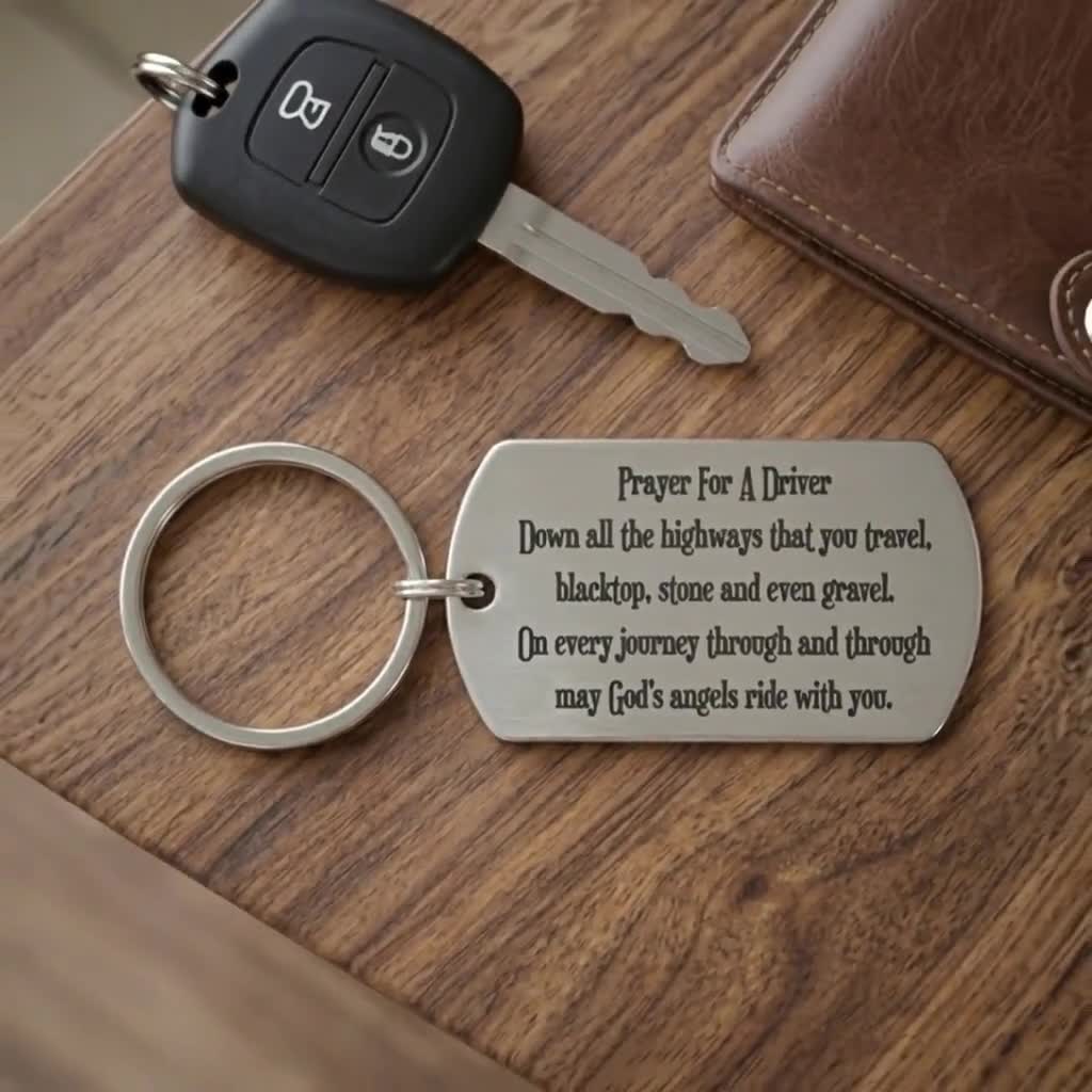 Prayer for A Driver Keychain, 16th Birthday Present, First New Car