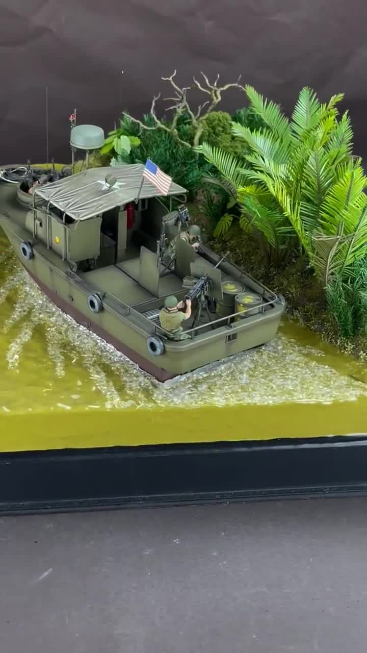 米軍ベトナム戦　沖縄製　ローカルメイド　HBT OD 最終在庫 1:35 ジオラマ アメリカ海軍 PBR31 MKII メコン川 - ベトナム戦争