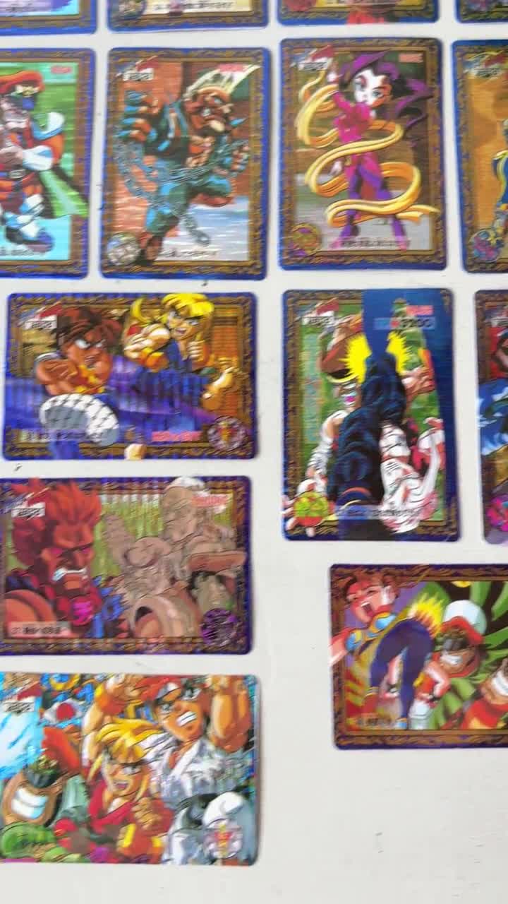 Street Fighter II 1990s Prism Card Lot of 21, Vintage 1996 Bandai