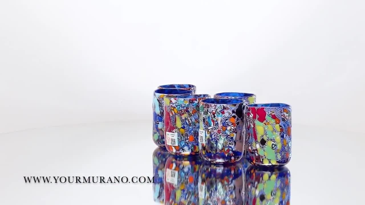 ムラーノガラスタンブラーセット：手作りのベネチアングラス - Etsy 日本
