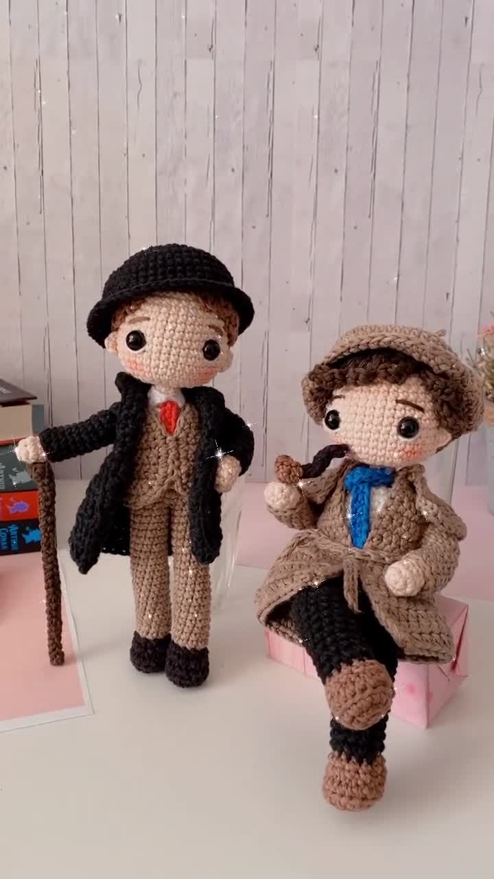 Sherlock Holmes & Watson - PDF Crochet Pattern Doll Amigurumi