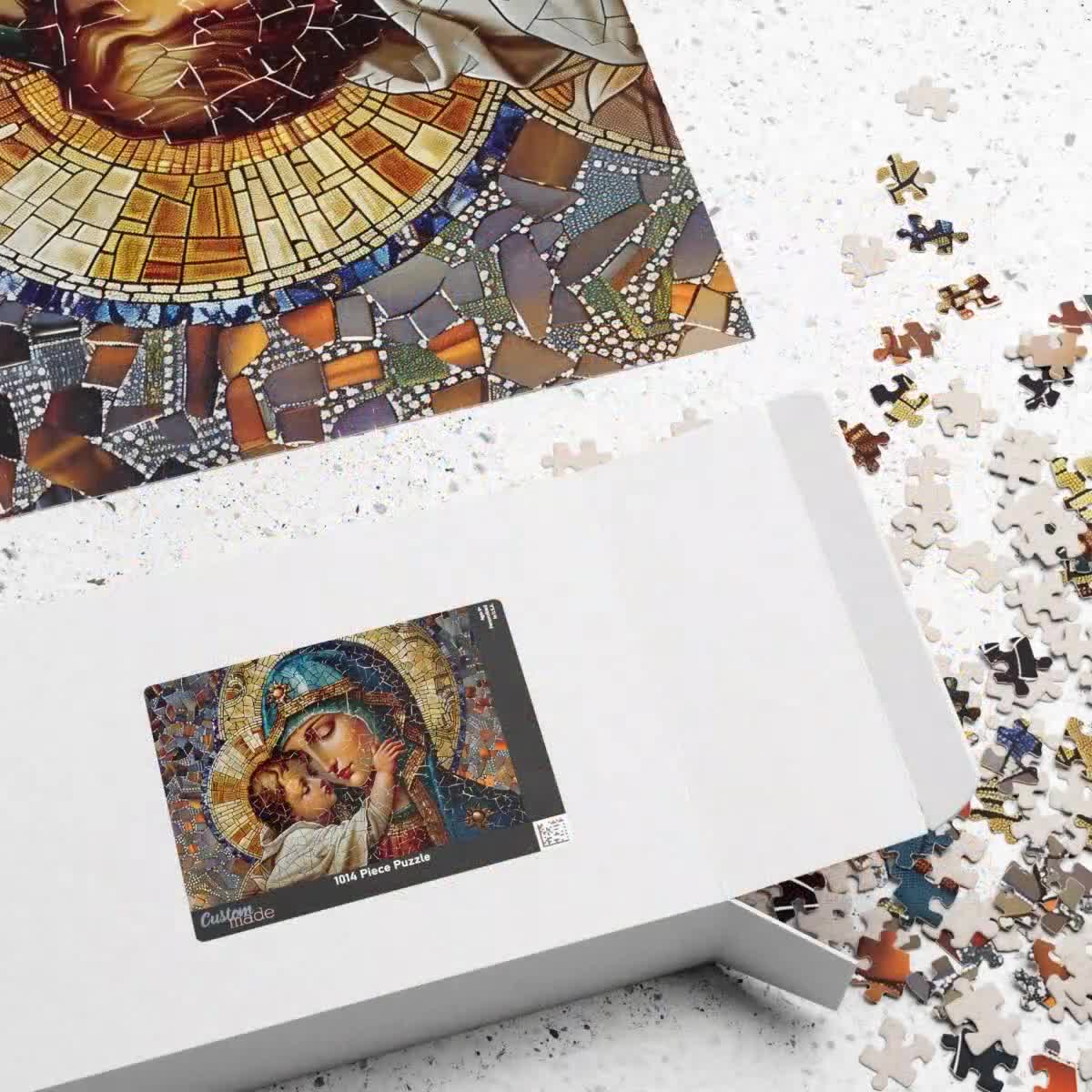 Madonna and Child Jigsaw Puzzle | Stained Glass Mosaic | Religious