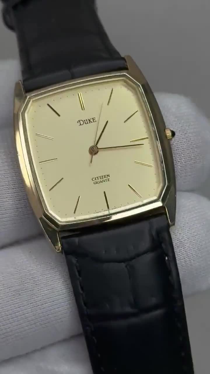 Rare Citizen Duke Tank 2730-271840 Analog Quartz Watch Ivory Dial