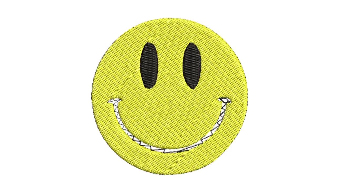 絵文字、スマイリーフェイス刺繍デザイン、絵文字 #1 - Etsy 日本