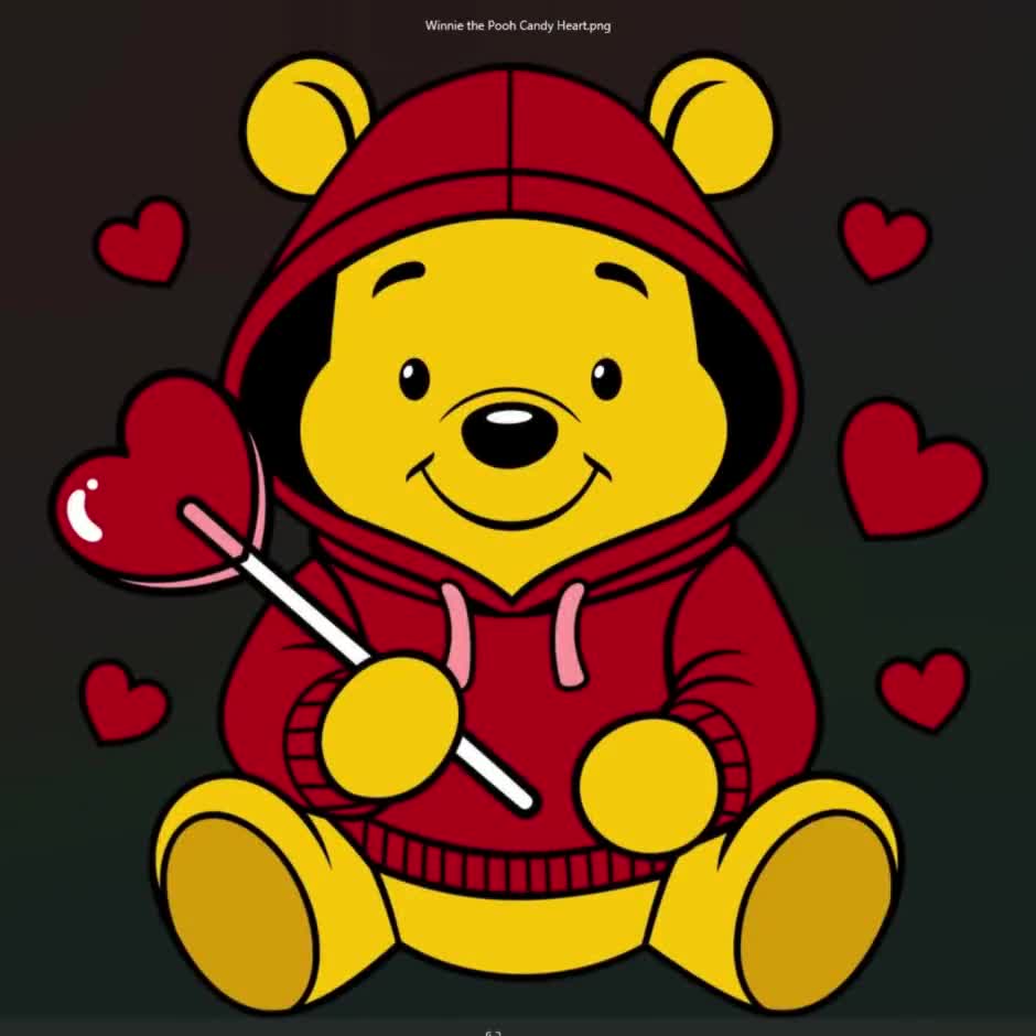 Pooh Love Svg Bundle, Winnie SVG Digital File, Valentine's Day Svg