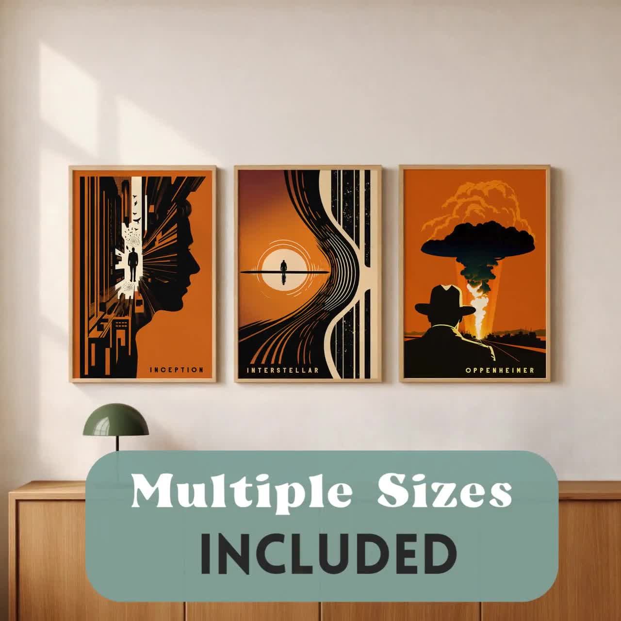 Inception Minimalist Wall Art, Christopher Nolan Retro Poster