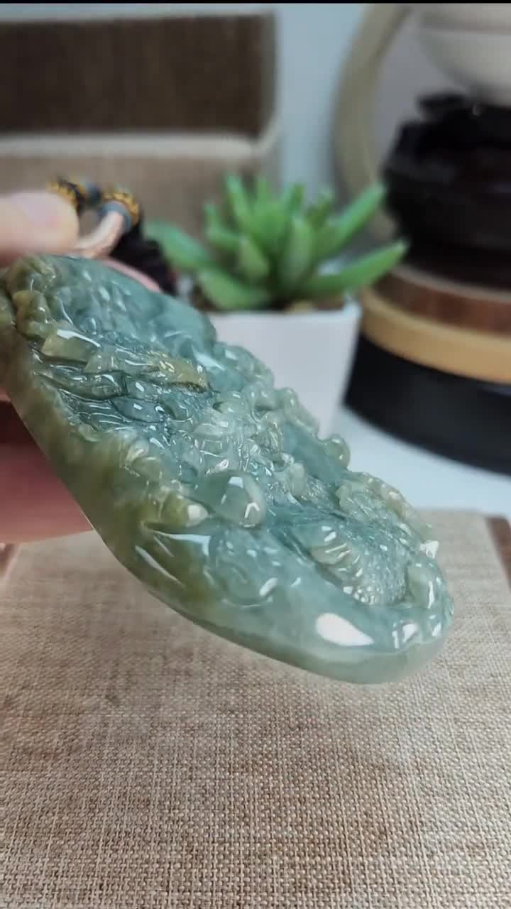 Buy Grade A Jade Dragon Well Carved Untreated Natural Jadeite Jade