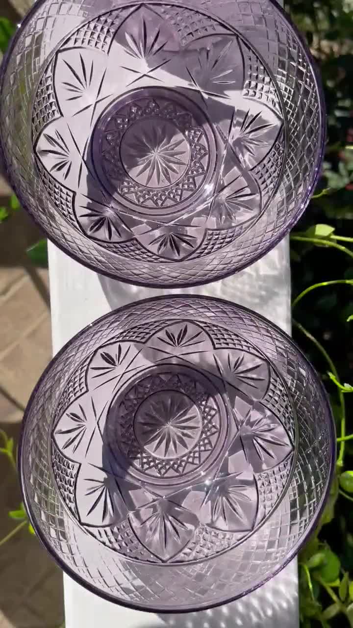 Cristal D'arques Antique Amethyst Individual Salad Bowls/purple