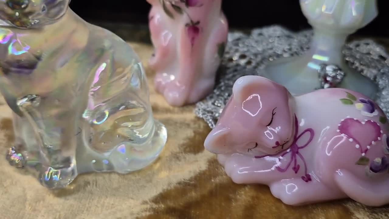 フェントン Fenton ホワイトオパールセント スワール フラワーベース