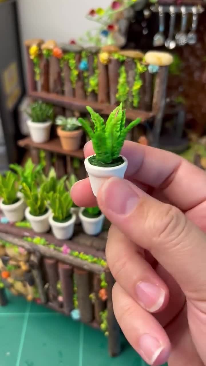 手作り粘土製ミニチュアサンセベリア：ドールハウスの庭の装飾 - Etsy 日本