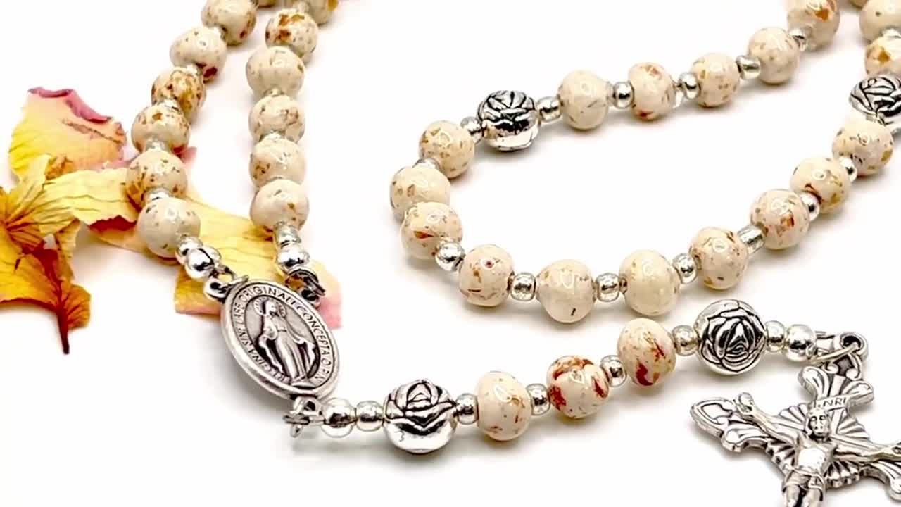 Rosary Made With Your Dried Flower Petals, Flowers From Funeral