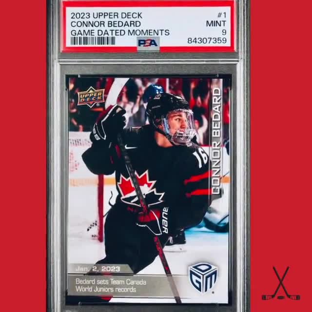 Connor Bedard Team Canada Upper Deck Hockey Card - PSA 9 Mint - Etsy