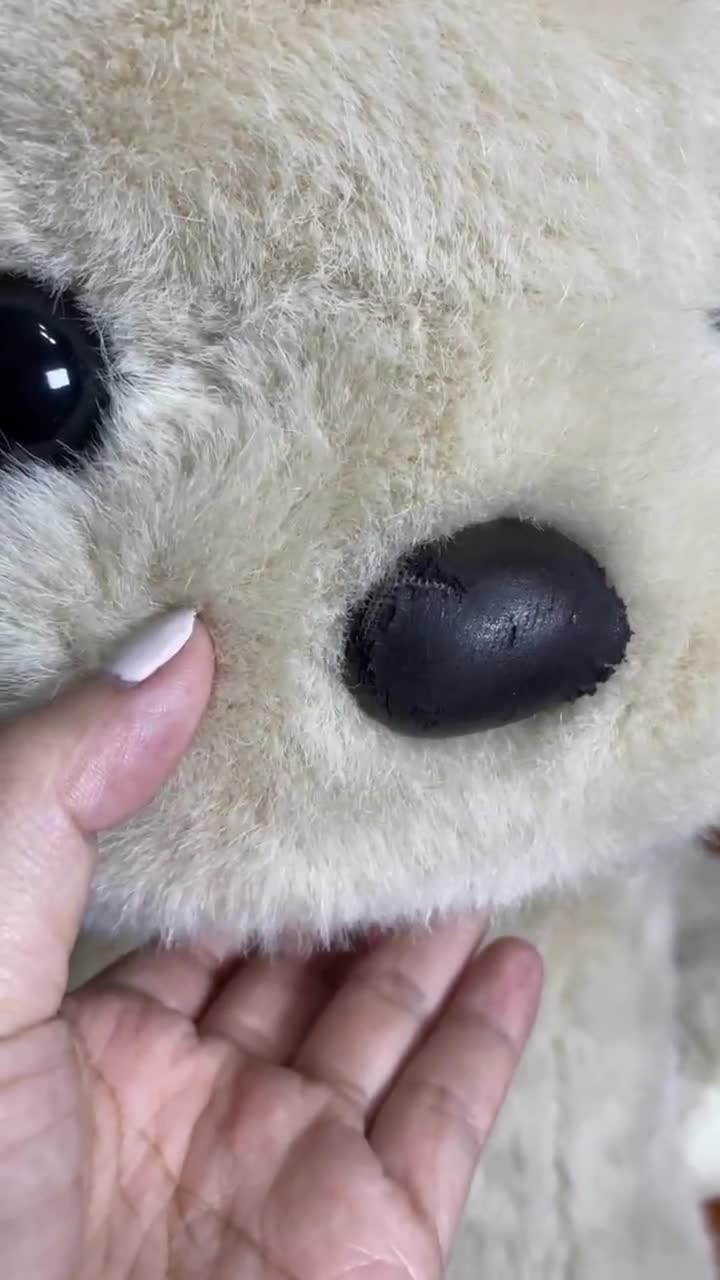 ヴィンテージ 1983年代 大型 梅吉犬 ぬいぐるみ 子犬 日本製 中古 昭和