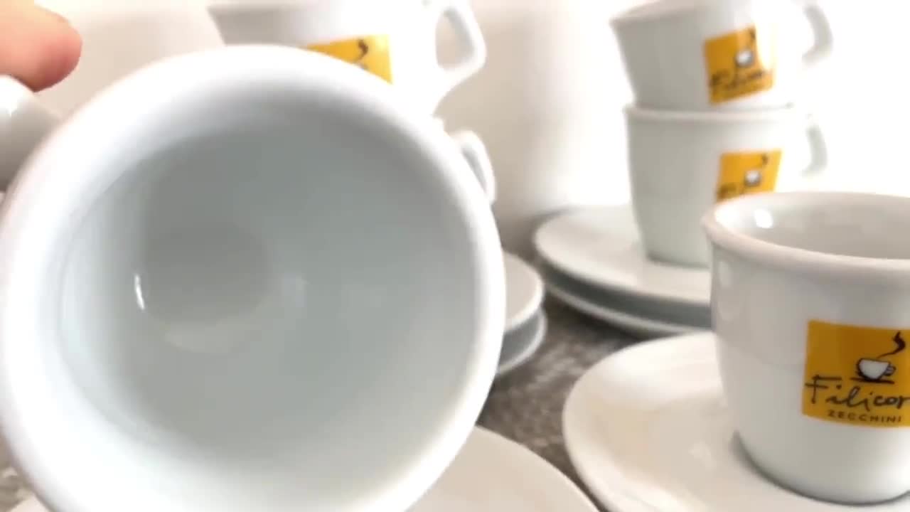 Set of 6 Espresso Coffee Cups FILICORI ZECCHINI White Porcelain