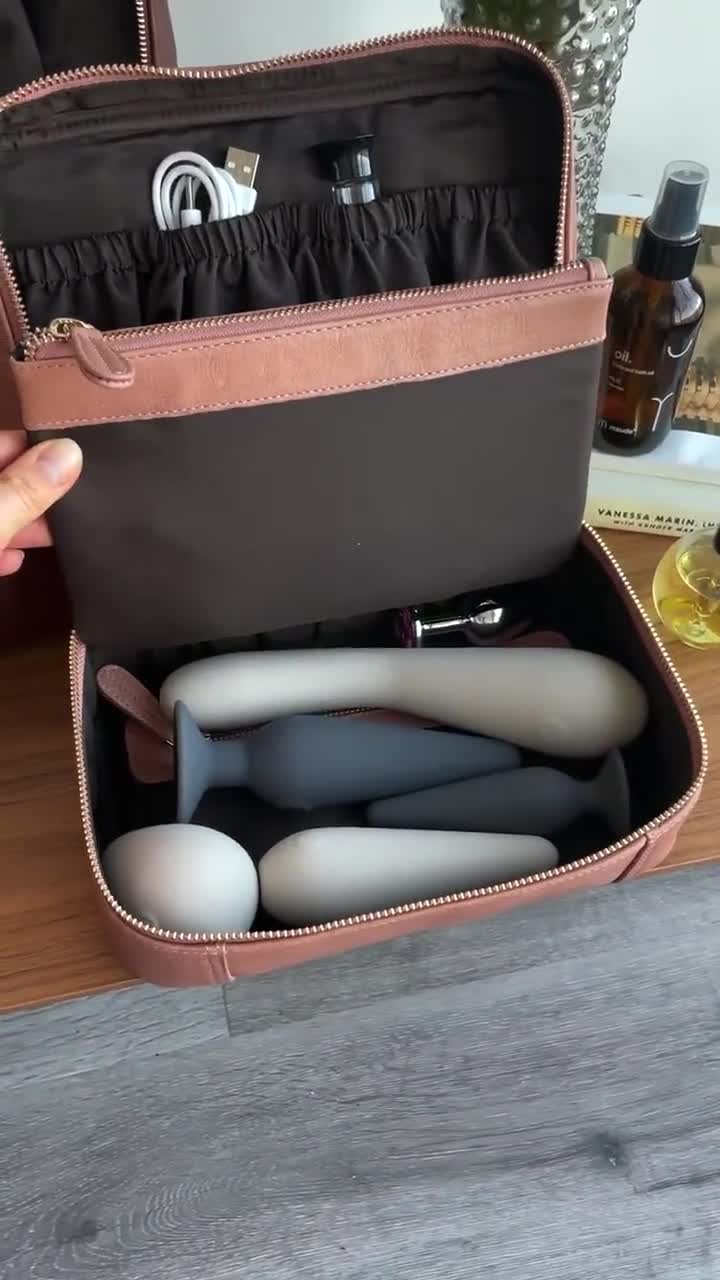 Discreet sex toy storage - Leather bag for adult toys