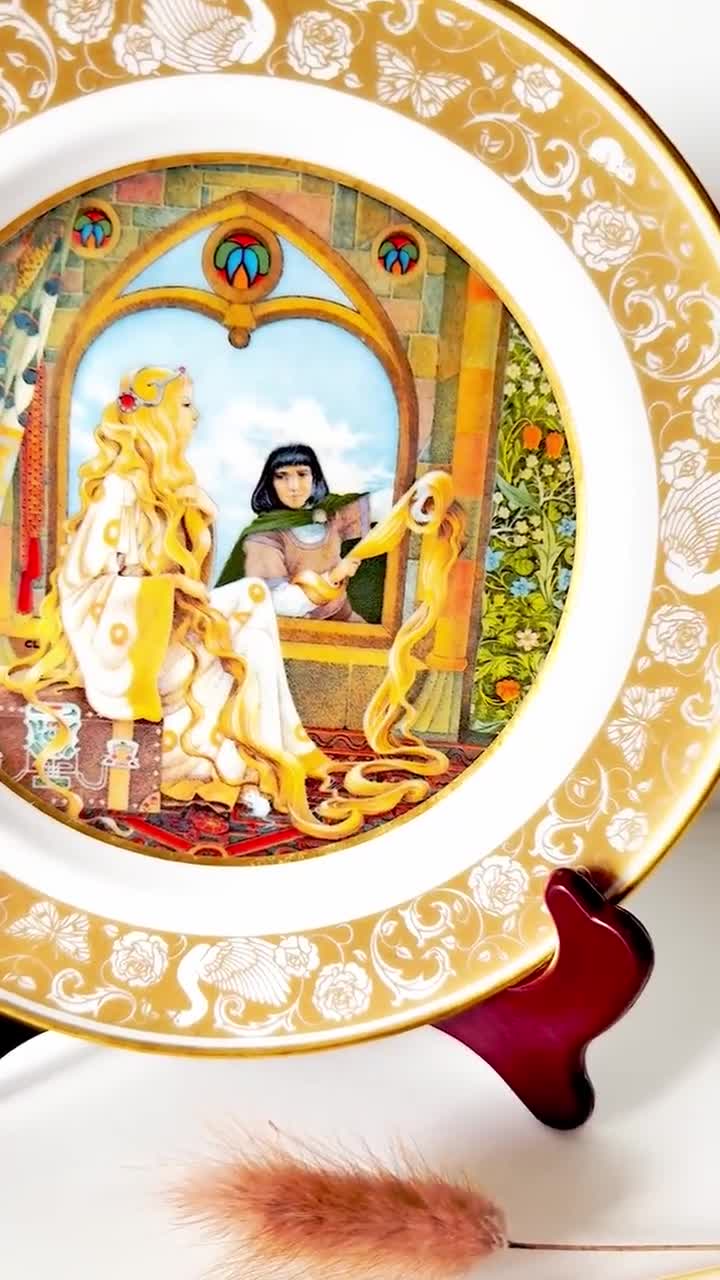 Vintage 1978 Franklin Porzellan Plate Rapunzel Grimm Brothers