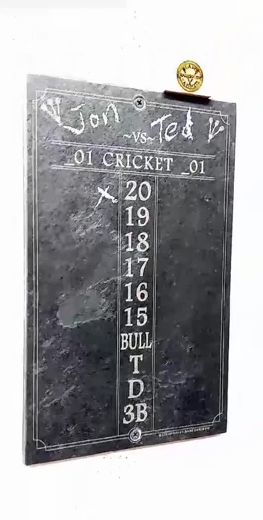 Darts Scoreboard - Cricket Scoreboard - Slate Chalkboard -12