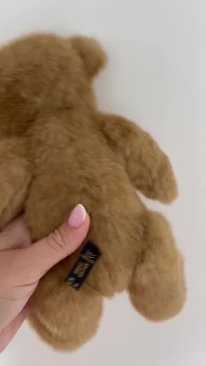 Vintage Velveteen Bean Bear/28 Cm/ Jointed Plush Teddy