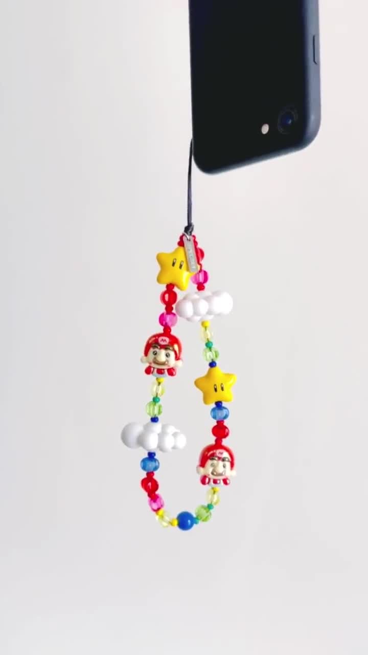 カラフルなスーパーマリオ＆ヨッシーのスマホチャーム - かわいい