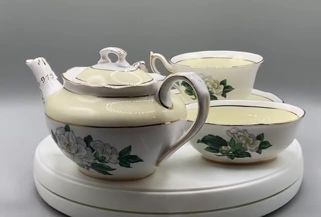 Royal Albert Tea Set for Two: Lady Clare White Gardenia, Vintage