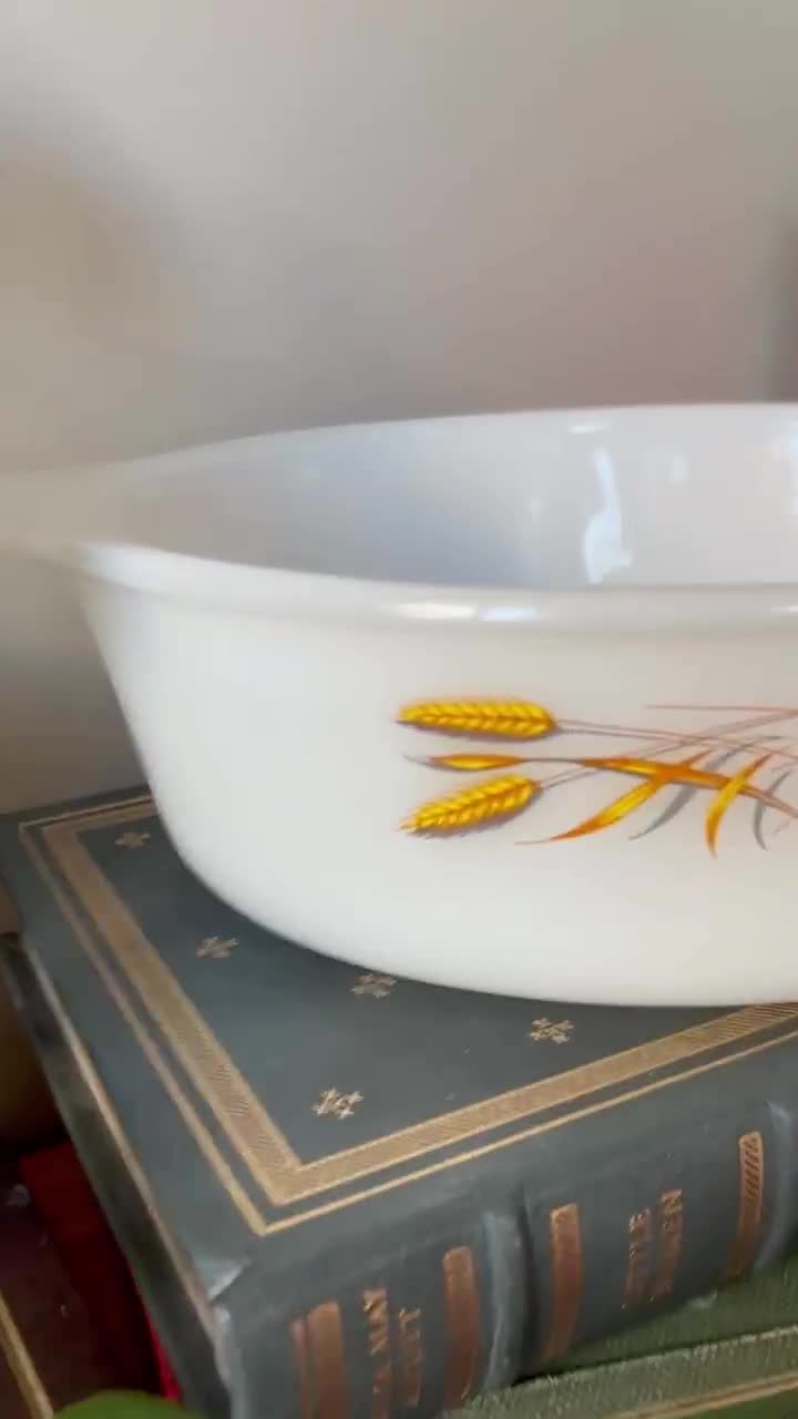 Fire King Golden Wheat Casserole – 1.5 Quart Milk Glass Dish - Etsy