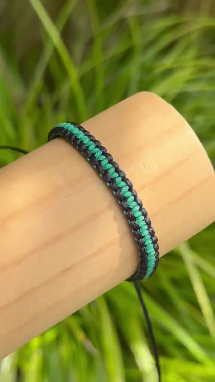 Green and Black Bracelet-surfer Bracelet-friendship Bracelet