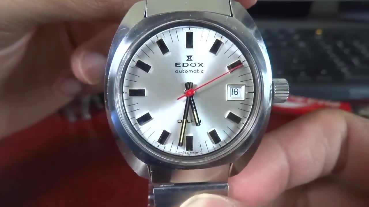 Vintage 1970s Edox Delfin Automatic Men's Watch, Stainless Steel