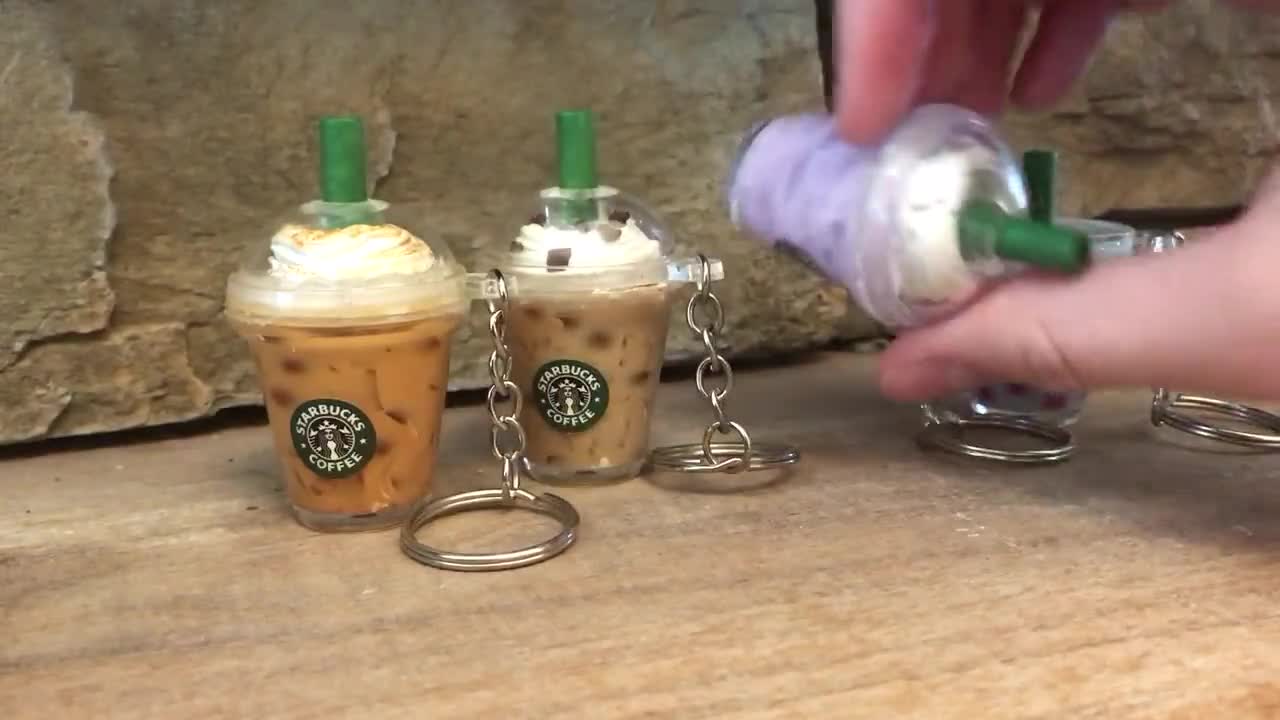 Seasonal Starbucks Drink Keychain Set: Pumpkin Spice, Peppermint