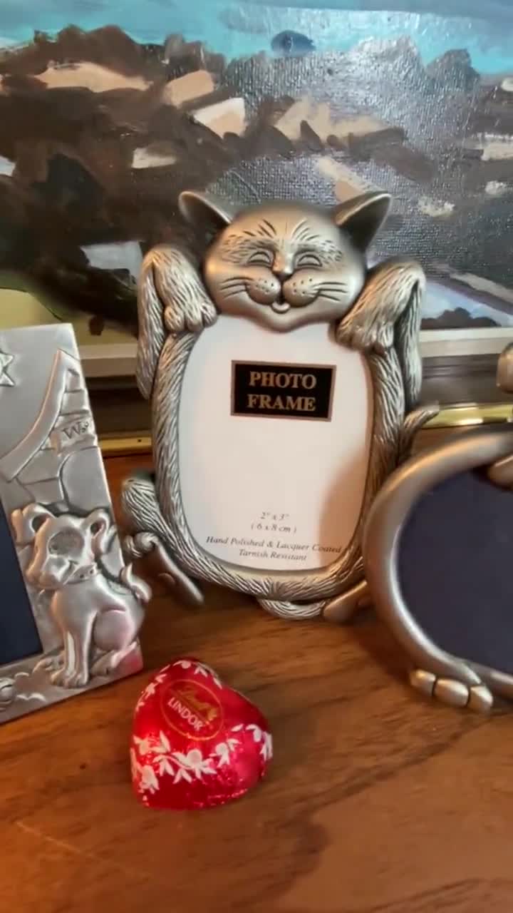 Vintage Silver Mini Photo Frame, Pet Dog or Cat, Mini 2 X 3