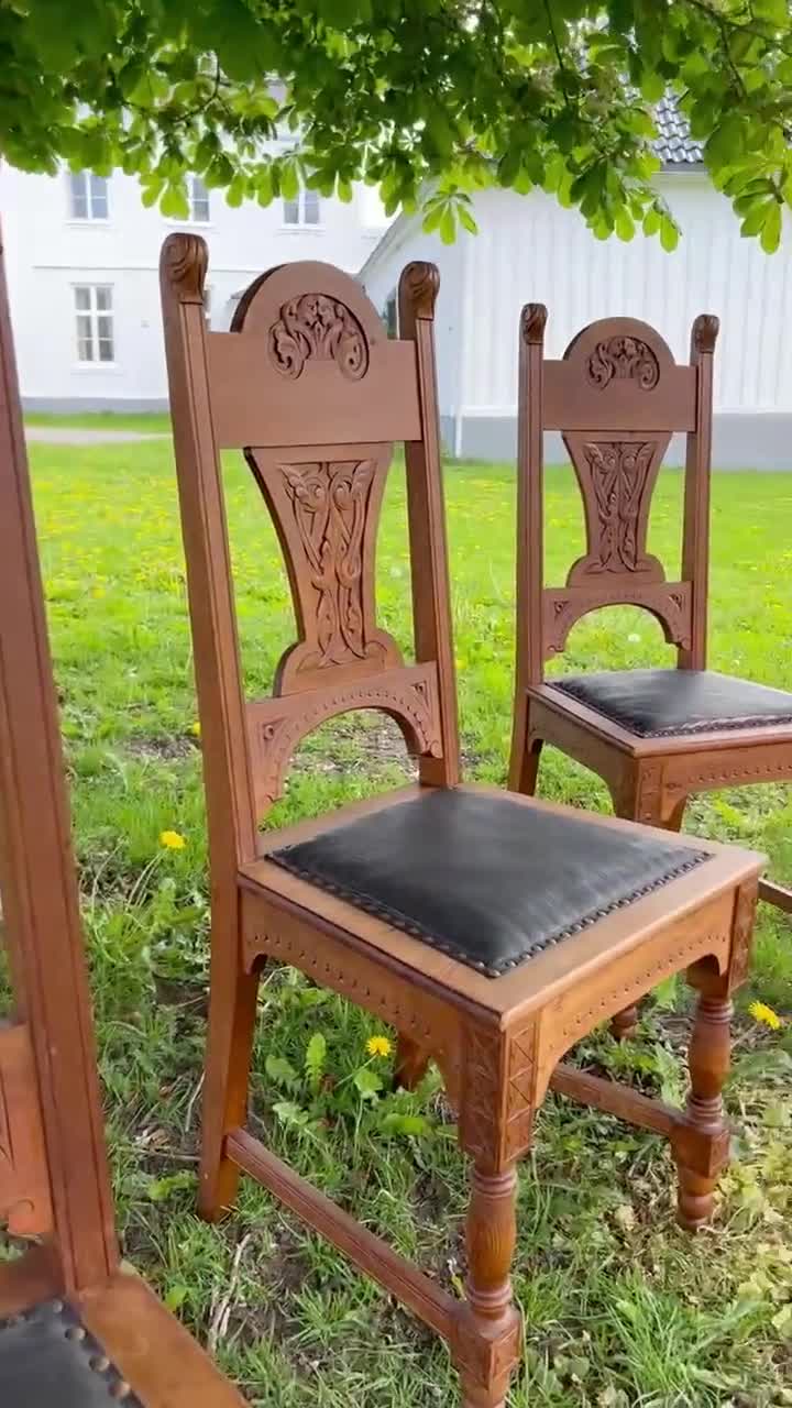 1890-1910 Antique Norwegian Handcrafted Dragon Style Chair