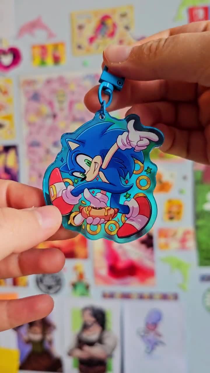 ソニックをモチーフにしたカラフルなグラデーションアクリル