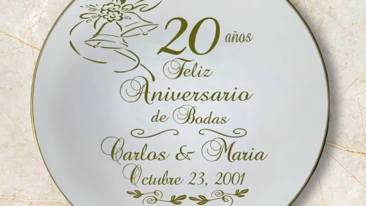 Personalized 20th Anniversary Plate: Gold Trim Ceramic Keepsake - Etsy