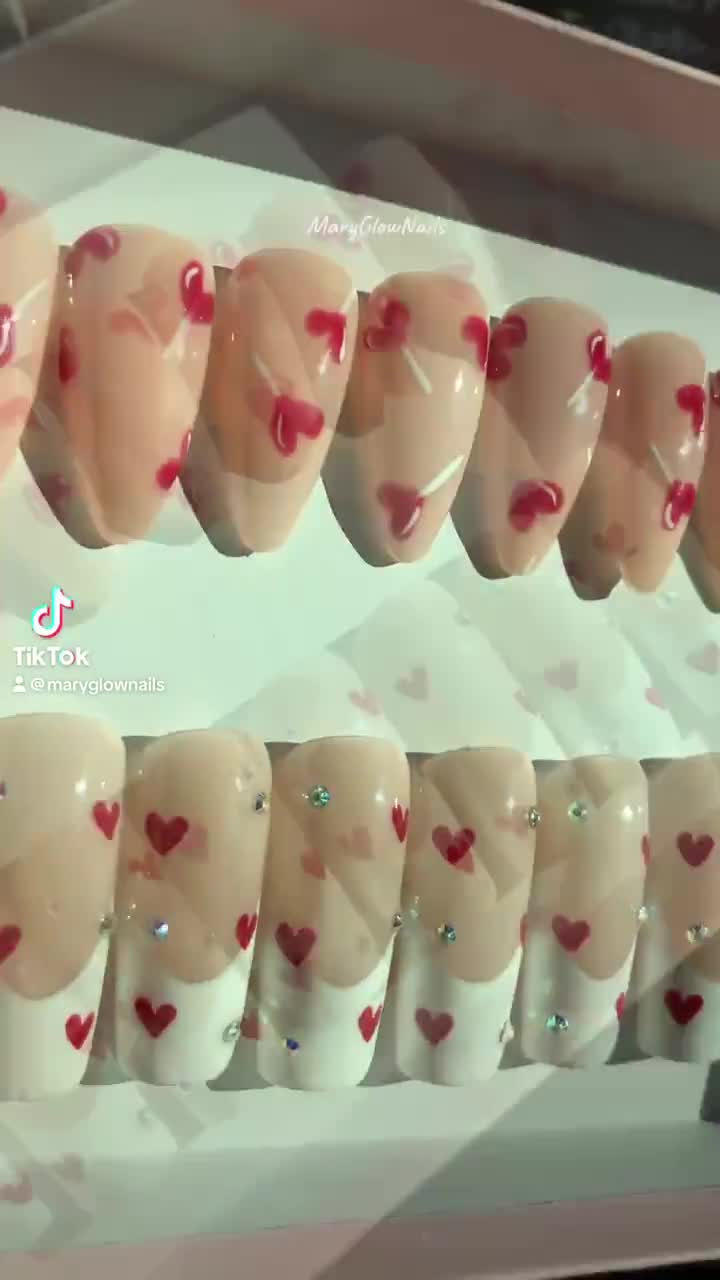 CANDY LOVE- Valentines Day nails- press on nails-luxury nails