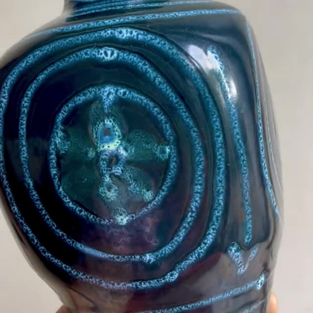 ミッドセンチュリーモダン抽象幾何学模様スタジオ陶器花瓶