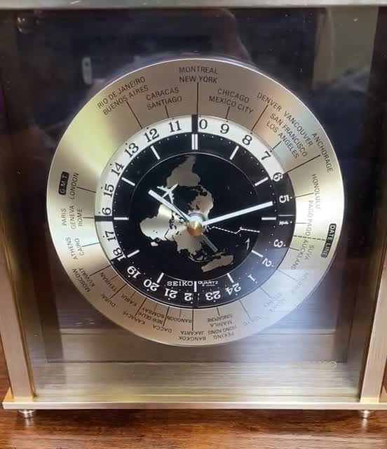 Seiko World Time Zones Brass Clock - Etsy