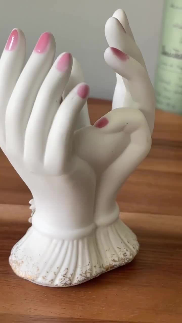 ヴィンテージ花瓶、小さなヴィンテージレフトン磁器レディースハンド