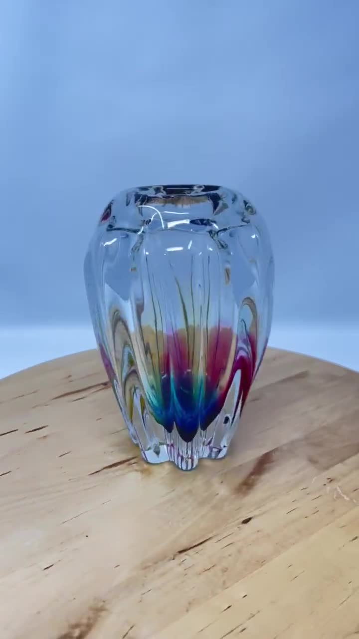 Narumi Fantasy Blown Glass Vase by Sanyu Glass, Made in Japan - Etsy