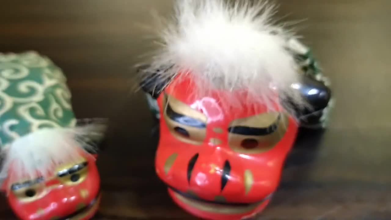 ヴィンテージ獅子舞面セット：日本の祭り装飾 - Etsy 日本