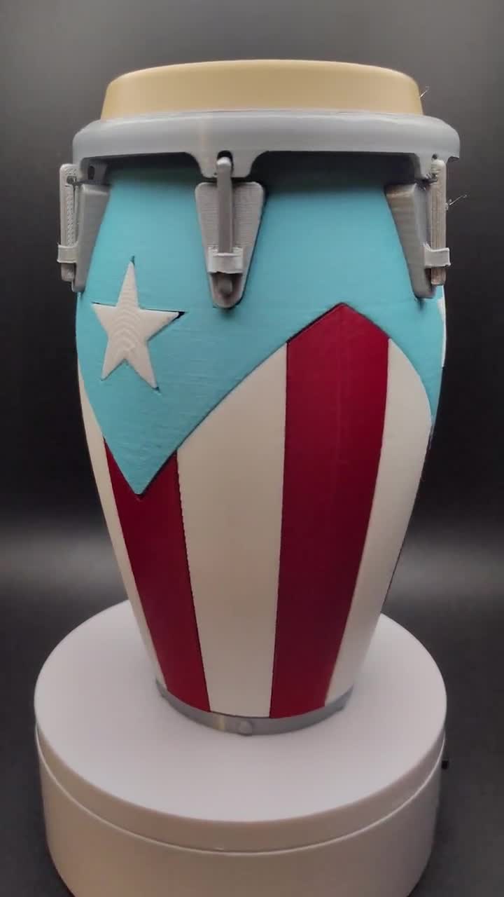 3D Printed Puerto Rican Flag Conga Piggy Bank – Puerto Rico Home